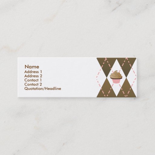 Customizable Argyle Cupcakes Business Card