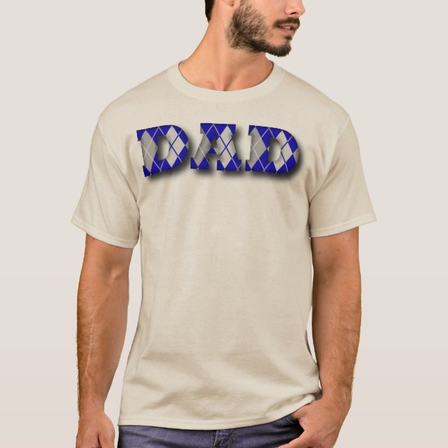 Argyle Dad Blue and Gray T-Shirt (Front)