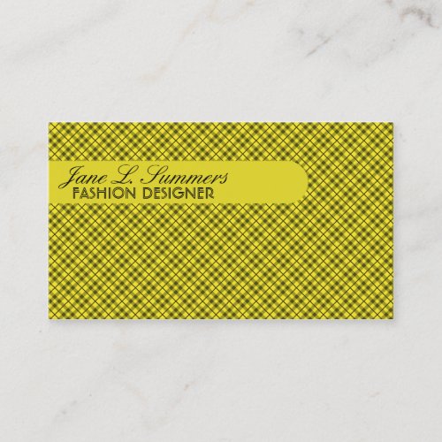 Argyle Design Yellow Business Card