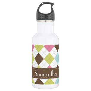 Argyle Diamond Stitch Hoot 32. oz. Water Bottle