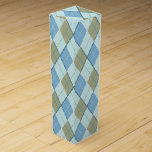 Argyle diamonds golf preppy patterned wine box<br><div class="desc">Modern take on the golfing argyle pattern,  brown and blue wine box. Designed by Sarah Trett.</div>