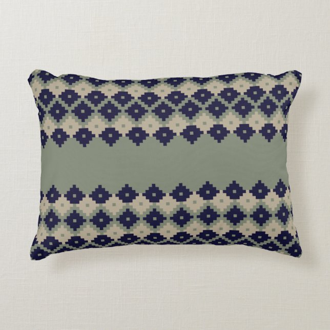 Argyle fair isle seamless pattern designabstract,  accent pillow (Front)