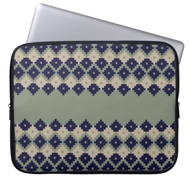 Argyle fair isle seamless pattern designabstract,  laptop sleeve (Front)