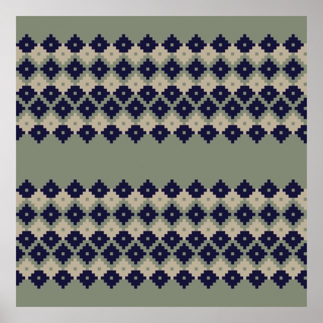 Argyle fair isle seamless pattern designabstract,  poster (Front)