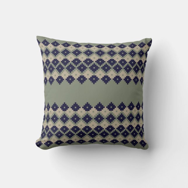 Argyle fair isle seamless pattern designabstract,  throw pillow (Front)