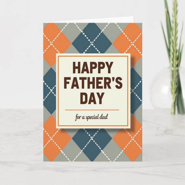 Argyle Fathers Day Wishes Card (Front)