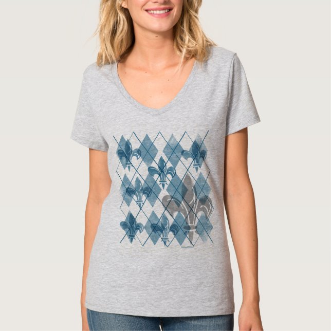 Argyle Fleur de lis Women's T-Shirt (Front)