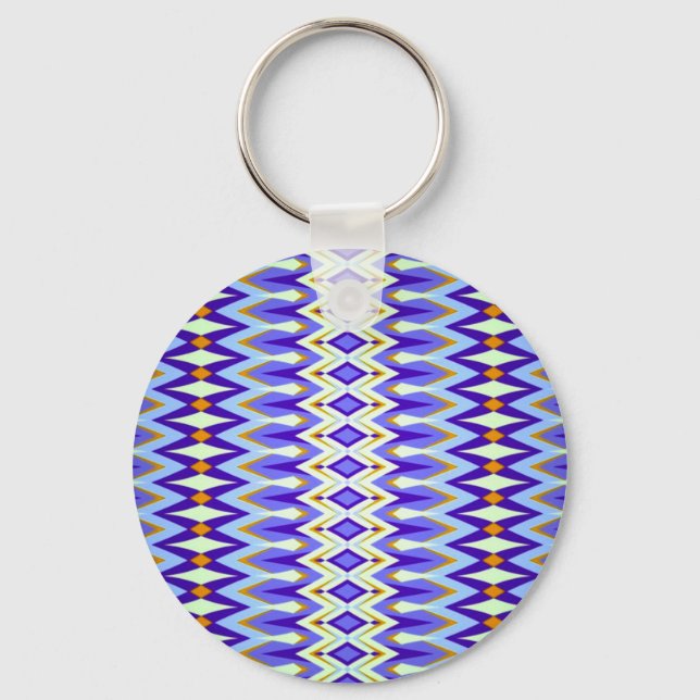 Argyle Fun Blue and Orange Keychain (Front)