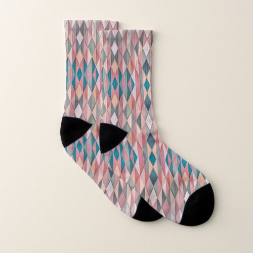 Argyle Geometric Pattern  Socks