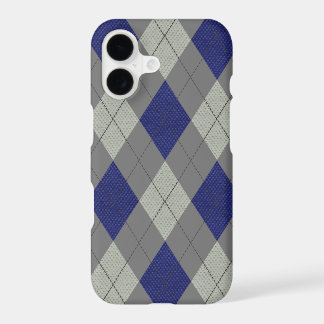 Argyle Gray and Navy iPhone 17 Case