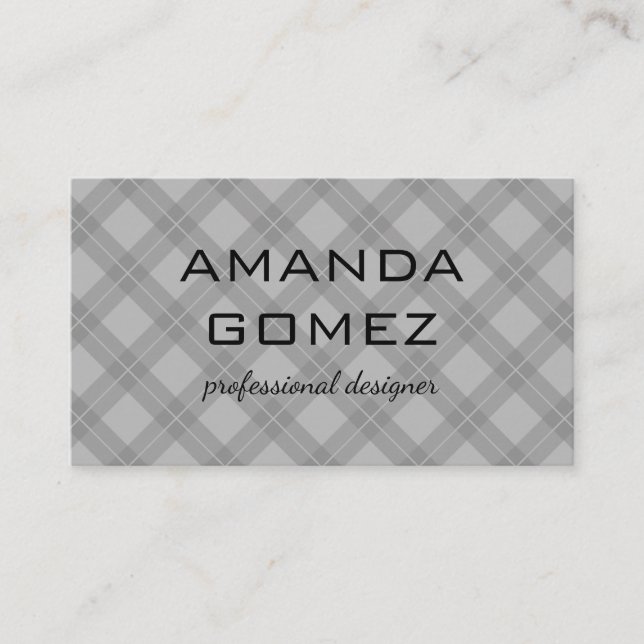 Argyle Gray Texture Business Card (Front)
