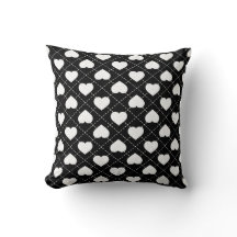 Argyle Hearts: White Hearts on Black