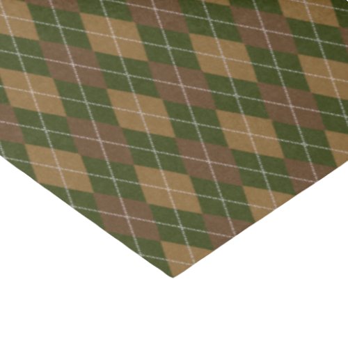 Argyle Knit Khaki  Hunter Green Crafts Decoupage Tissue Paper