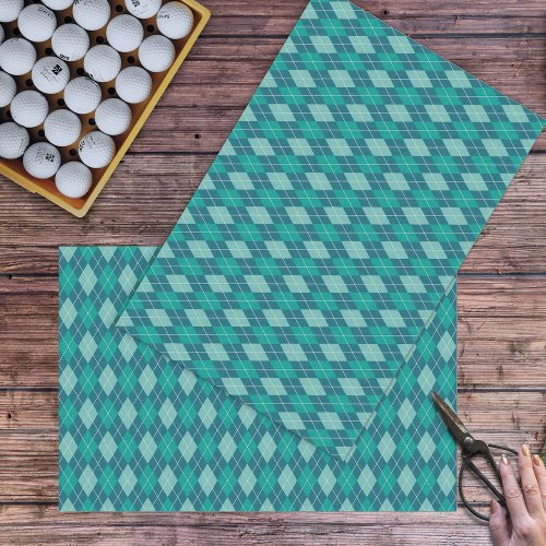 Argyle Knit Teal Turquoise Aqua Crafts  Decoupage Tissue Paper
