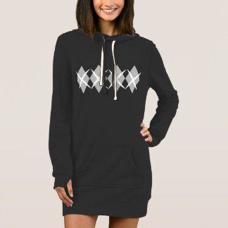 ARGYLE Long Hoodie Dress - Womens Fashion Top