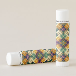 Argyle Mardi Gras yellow purple green Lip Balm