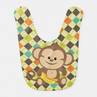 Argyle Monkey With Banana Bib