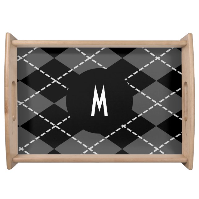 Argyle Monogram Serving Tray (Front)