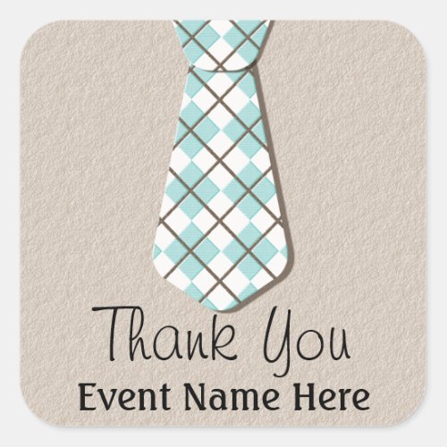 Argyle Necktie Thank You Favor Stickers Labels