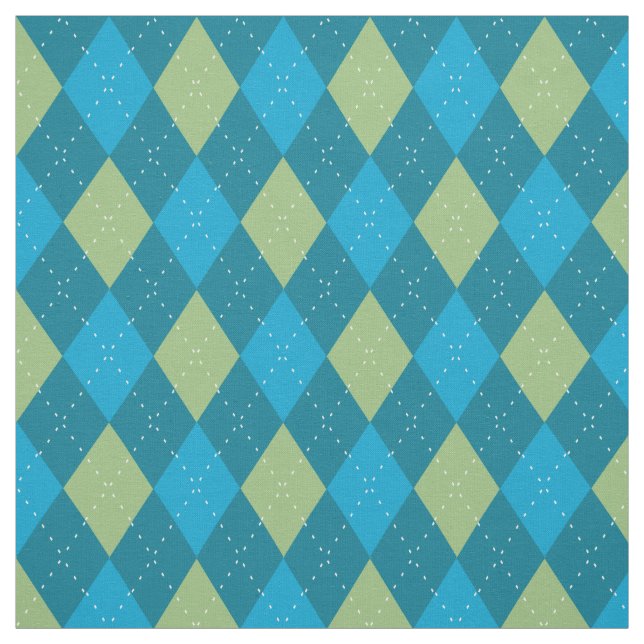 Argyle Pattern Blue Fabric (Swatch)