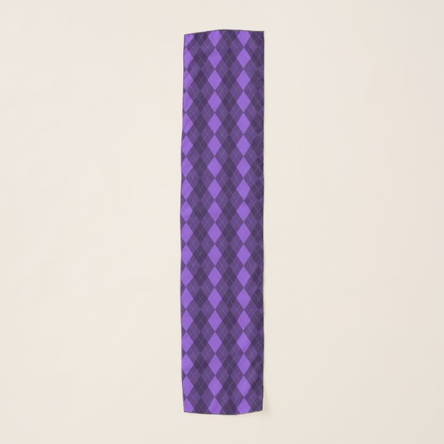 Argyle Pattern - Dark Purple Scarf (Front)
