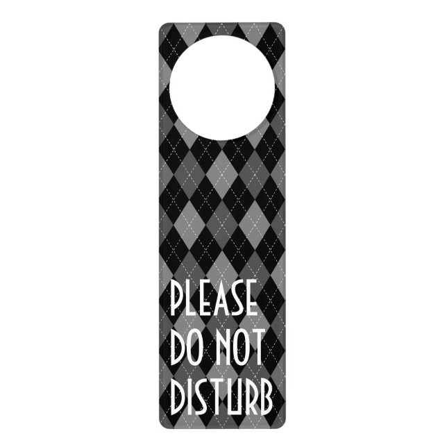Argyle pattern door hanger | Do not disturb sign (Front)