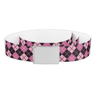 Argyle Pattern in Black and Pink Belt