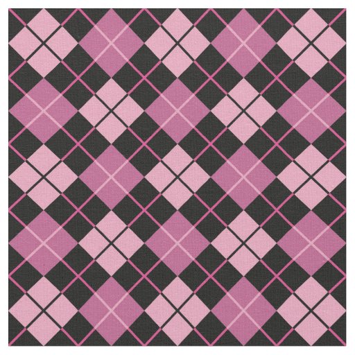Argyle Pattern in Black and Pink Fabric