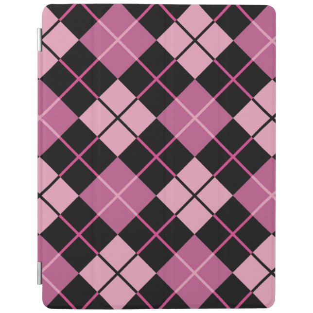 Argyle Pattern in Black and Pink iPad Smart Cover (Front)