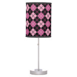 Argyle Pattern in Black and Pink Table Lamp