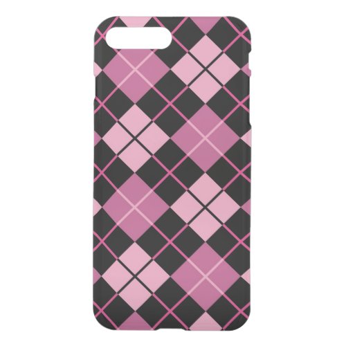 Argyle Pattern in Black and Pink iPhone 8 Plus7 Plus Case