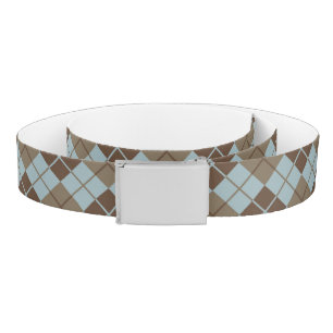 Argyle Pattern in Blue and Taupe Belt