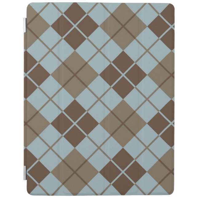 Argyle Pattern in Blue and Taupe iPad Air Cover (Front)