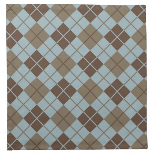 Argyle Pattern in Blue and Taupe Napkin