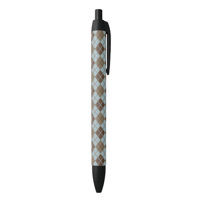 Argyle Pattern in Blue and Taupe Pen (Bottom (Vertical))