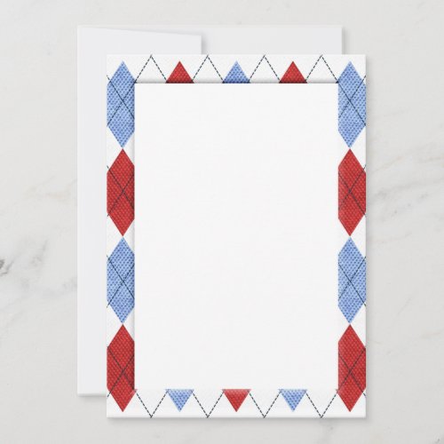 Argyle Pattern In Red And Blue DIY Card