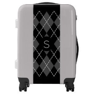 Argyle Pattern Monogram Luggage