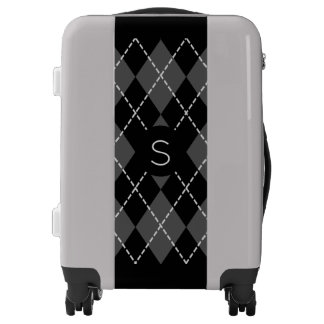 Argyle Pattern Monogram Luggage