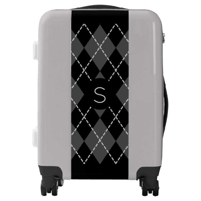 Argyle Pattern Monogram Luggage (Front)
