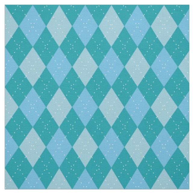 Argyle Pattern Ocean Colors Fabric (Swatch)