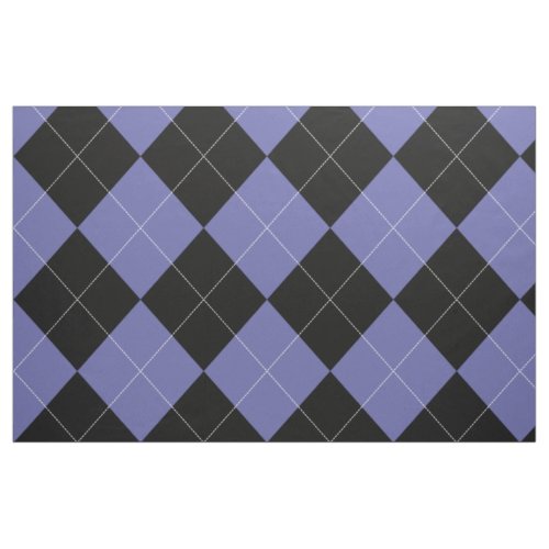 Argyle Pattern Periwinkle Blue Purple Black White  Fabric