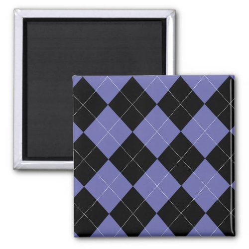 Argyle Pattern Periwinkle Blue Puruple Black Magnet
