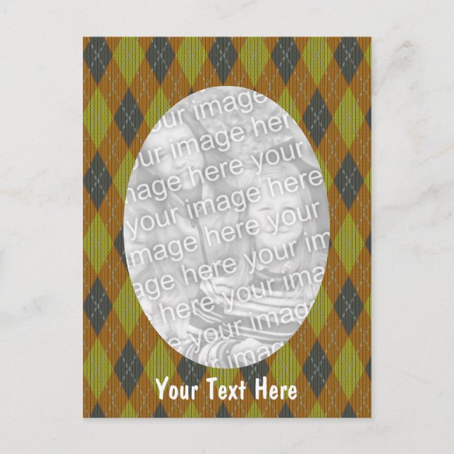 Argyle Pattern Photo Postcard (Front)
