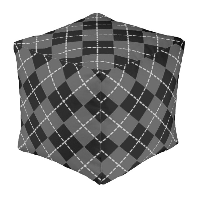 ARGYLE PATTERN POUF (Angled Back)
