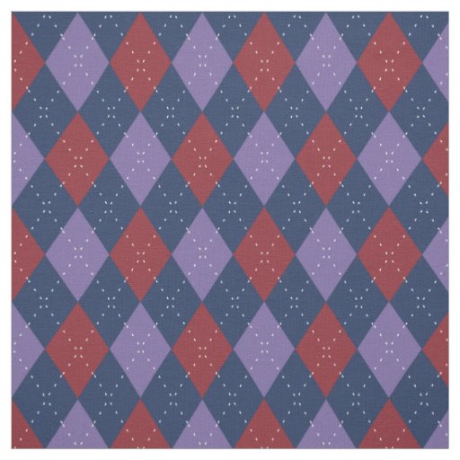 Argyle Pattern Purple and Red Fabric