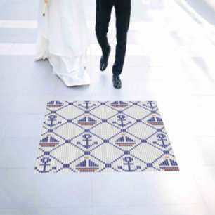 Argyle Pattern with Marine Element Anchor Boat Floor Decals