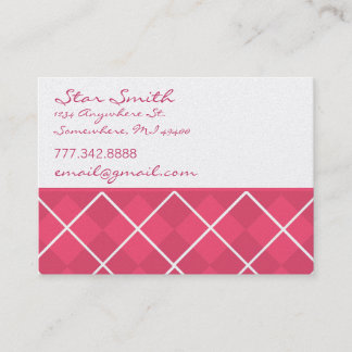 Argyle Pink and Raspberry Business Card