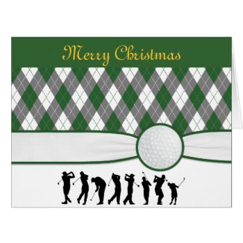 Argyle Plaid Christmas Card.. by DKGolf at Zazzle