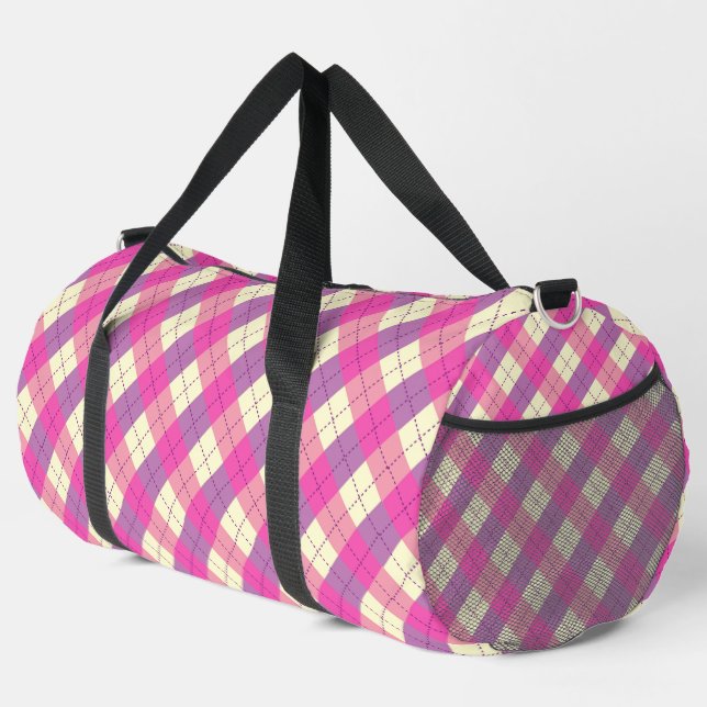 Argyle Plaid Duffle Bag (Right Corner)
