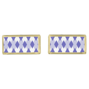 Argyle Plaid Pattern_4A46B0 Gold Cufflinks